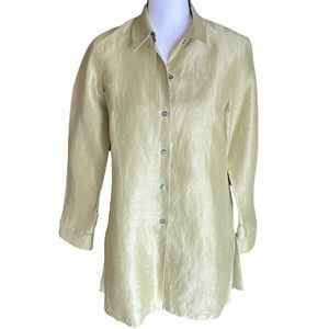 Sigrid Olsen Linen Silk Blend Tunic Blouse S
